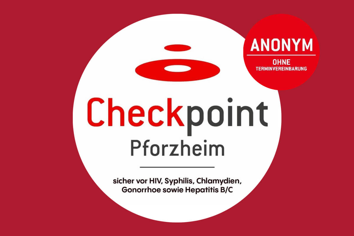 SPOTLIGHT Pforzheim - Diese Grafik beinhaltete das Logo vom Testangebot auf HIV und andere STI "Checkpoint" in Pforzheim.
