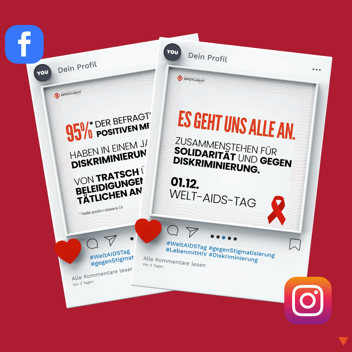 SPOTLIGHT Pforzheim - Die ist eine beispielhafte Postgrafik des Social Media Pakets, das die Beratungsstelle zum Download bereitstellt.