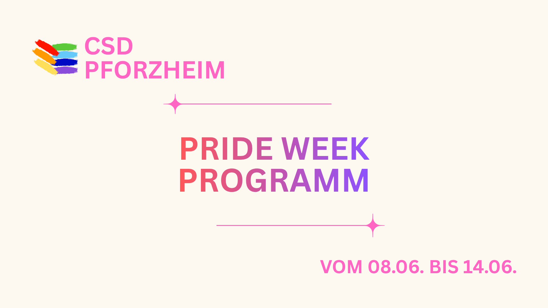 CSD Pforzheim: Pride Week Programm